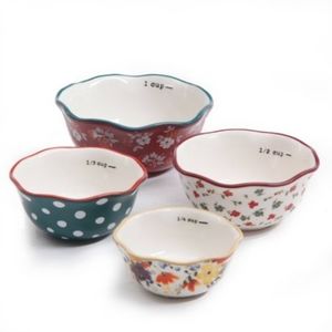 Pioneer Woman Measuring Cup Nesting Bowls Set of 4, Floral Autumn Harvest